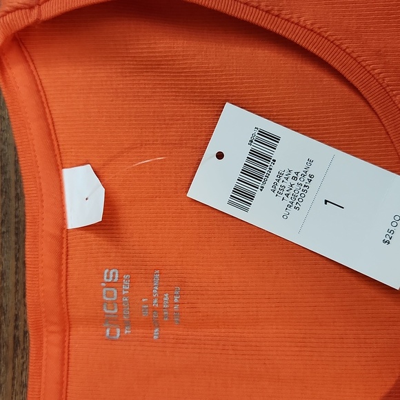 Chico's 3 Tess True Color Tees Tank Tops - Orange Green Blue NWT Small - Picture 4 of 13